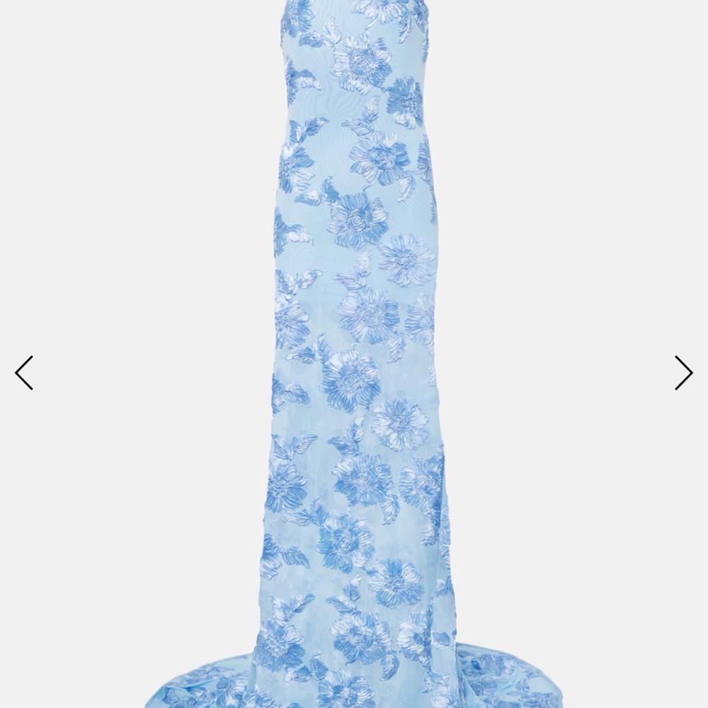 Elegant Blue Floral Maxi Dress